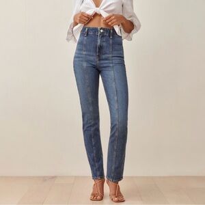 Reformation Amie Cigarette Jeans Size 27 straight leg Front Seam‎ High Rise